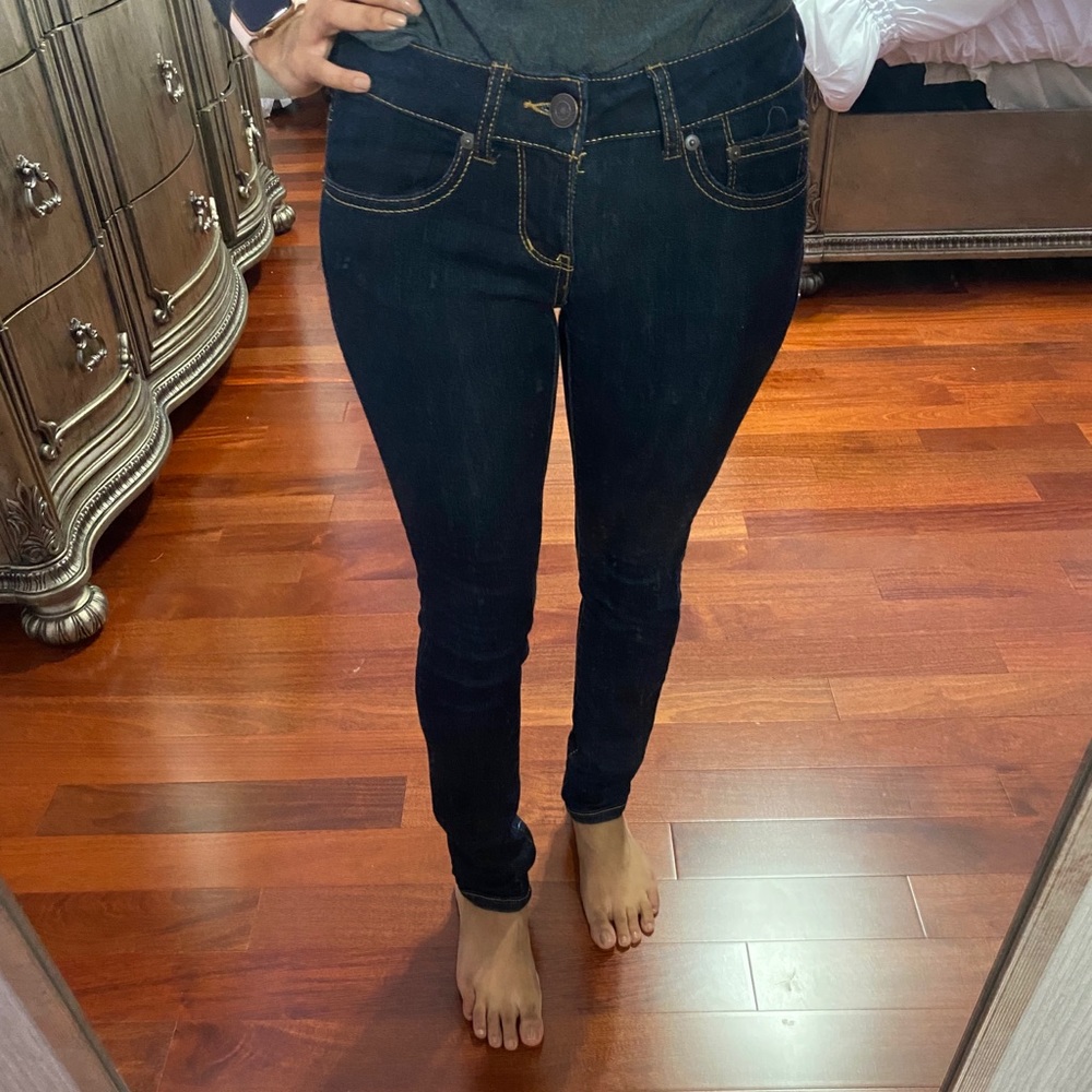 SO Skinny Jeans Jegging Dark Wash 3 Medium Rise 3